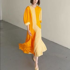 Rejina Pyo Dylan Printed Dress Yellow & Marigold Size 6